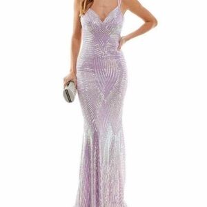 B. Smart Lavender Sequin Maxi Dress